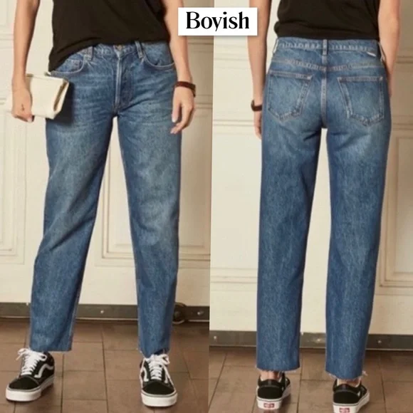 Boyish Tommy Jeans High Rise Straight Greed Wash Cotton Button Fly 26 Raw Hem - Picture 1 of 16